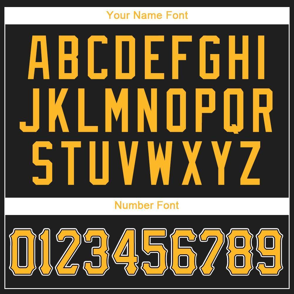 Gestalten Schwarz Gold-Weiß Baseball Trikot