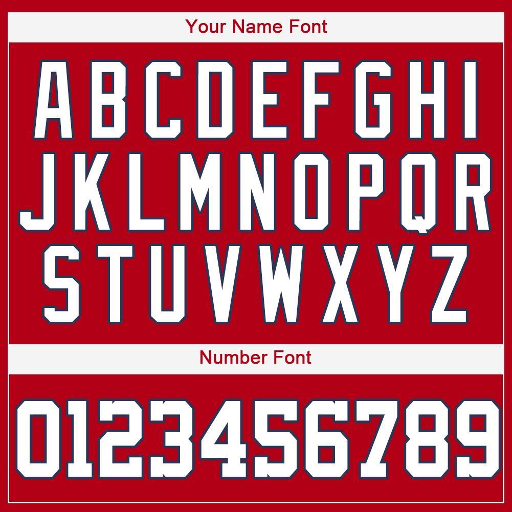 Gestalten rot weiß-marineblau Baseball Trikot