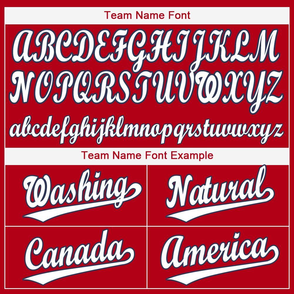 Gestalten rot weiß-marineblau Baseball Trikot